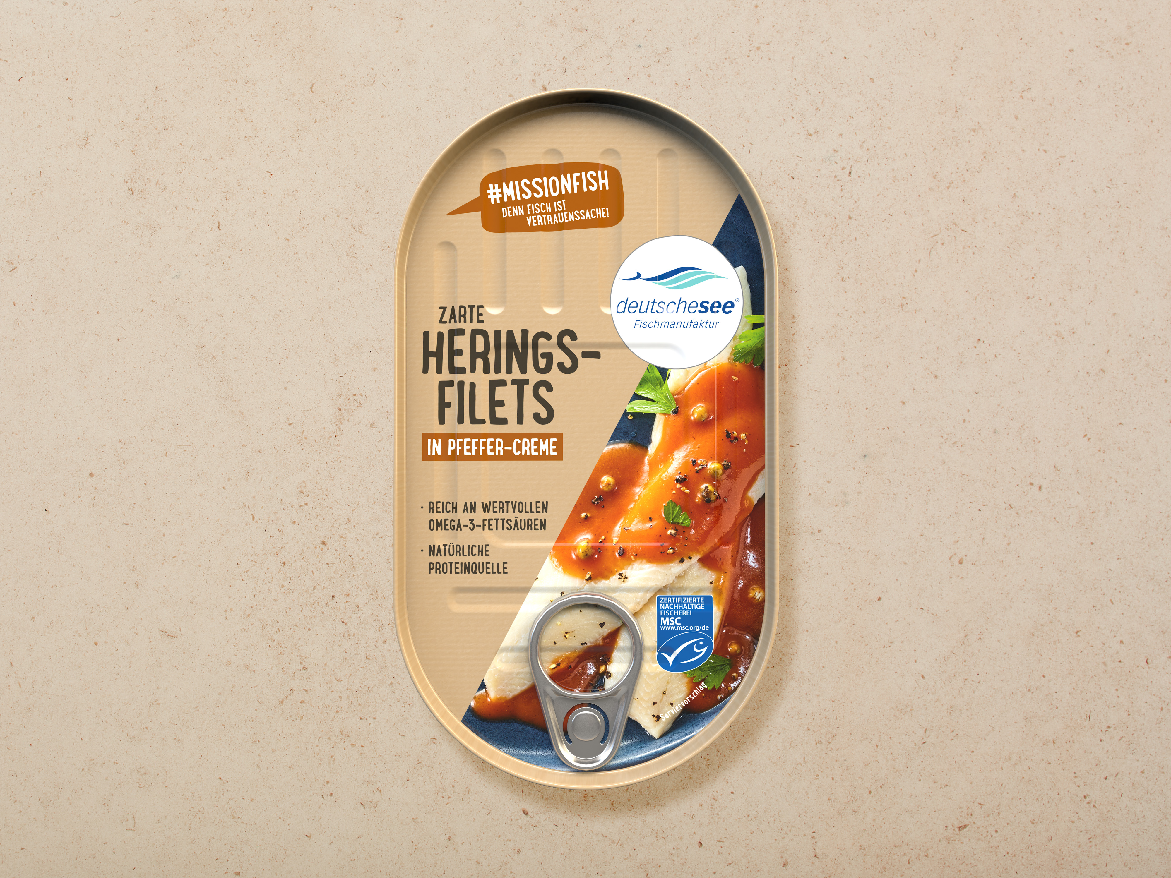 Heringsfilets in Pfeffer-Creme