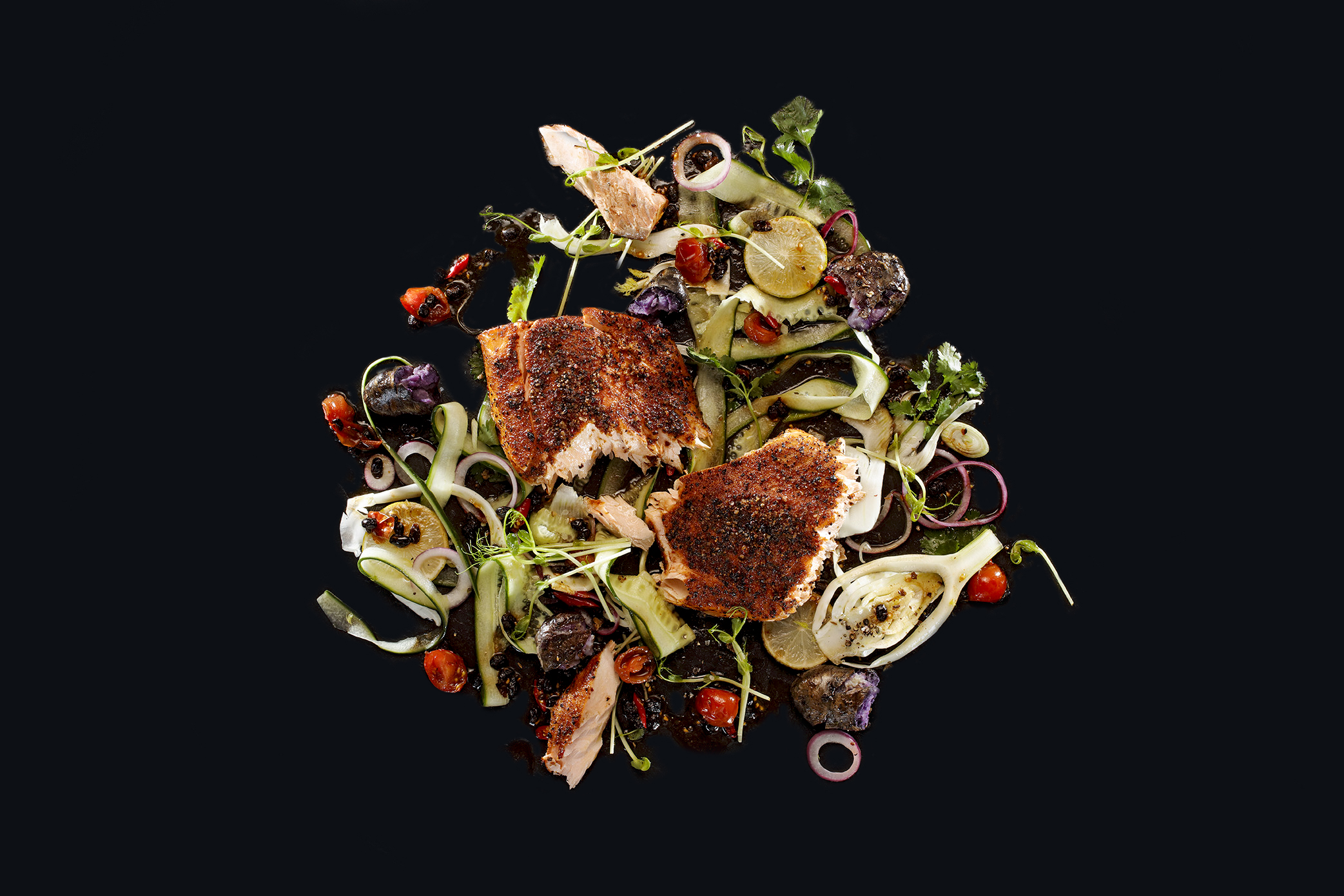 BEEF!-Lachs mit spicy Salat