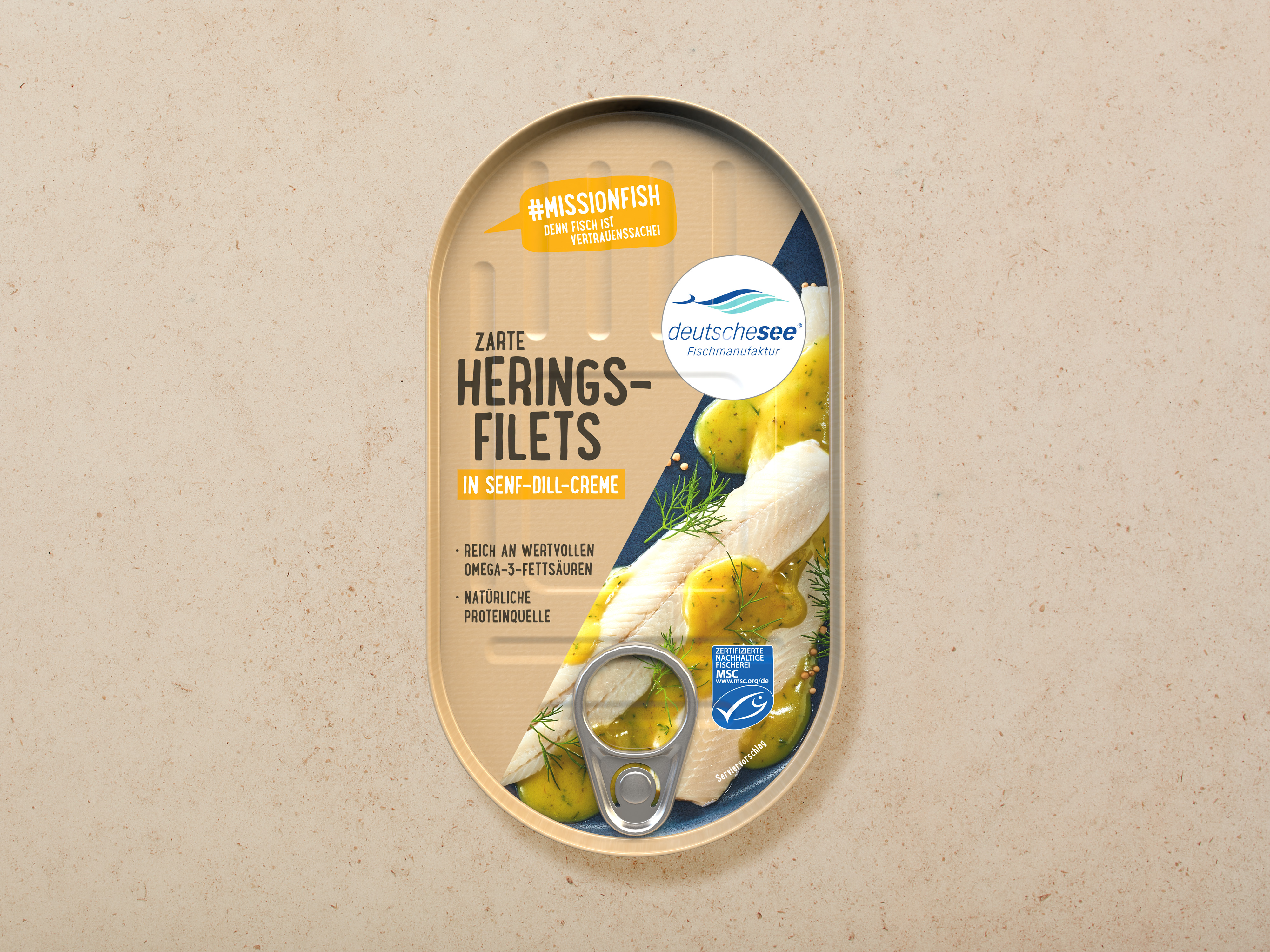 Heringsfilets in Senf-Dill-Creme