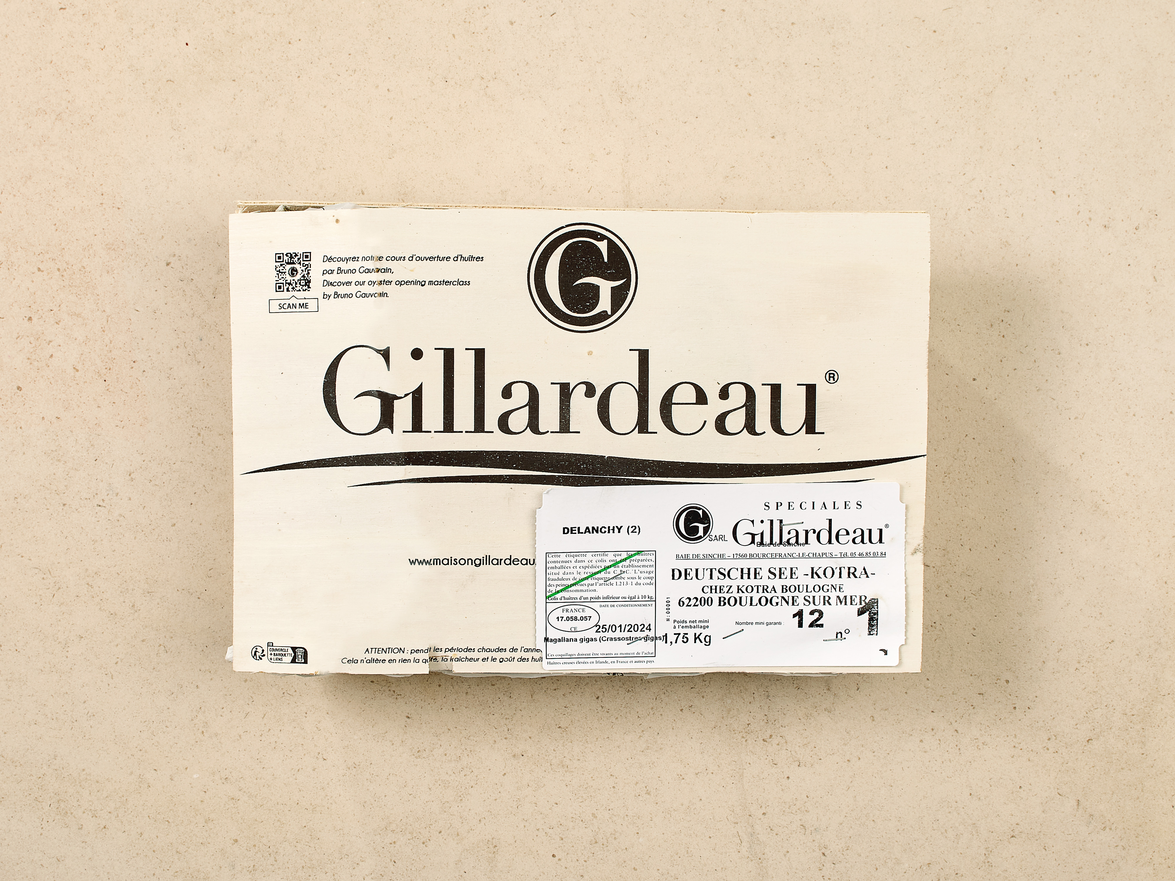 Gillardeau Austern · Speciales de Claire · ca. 155 g