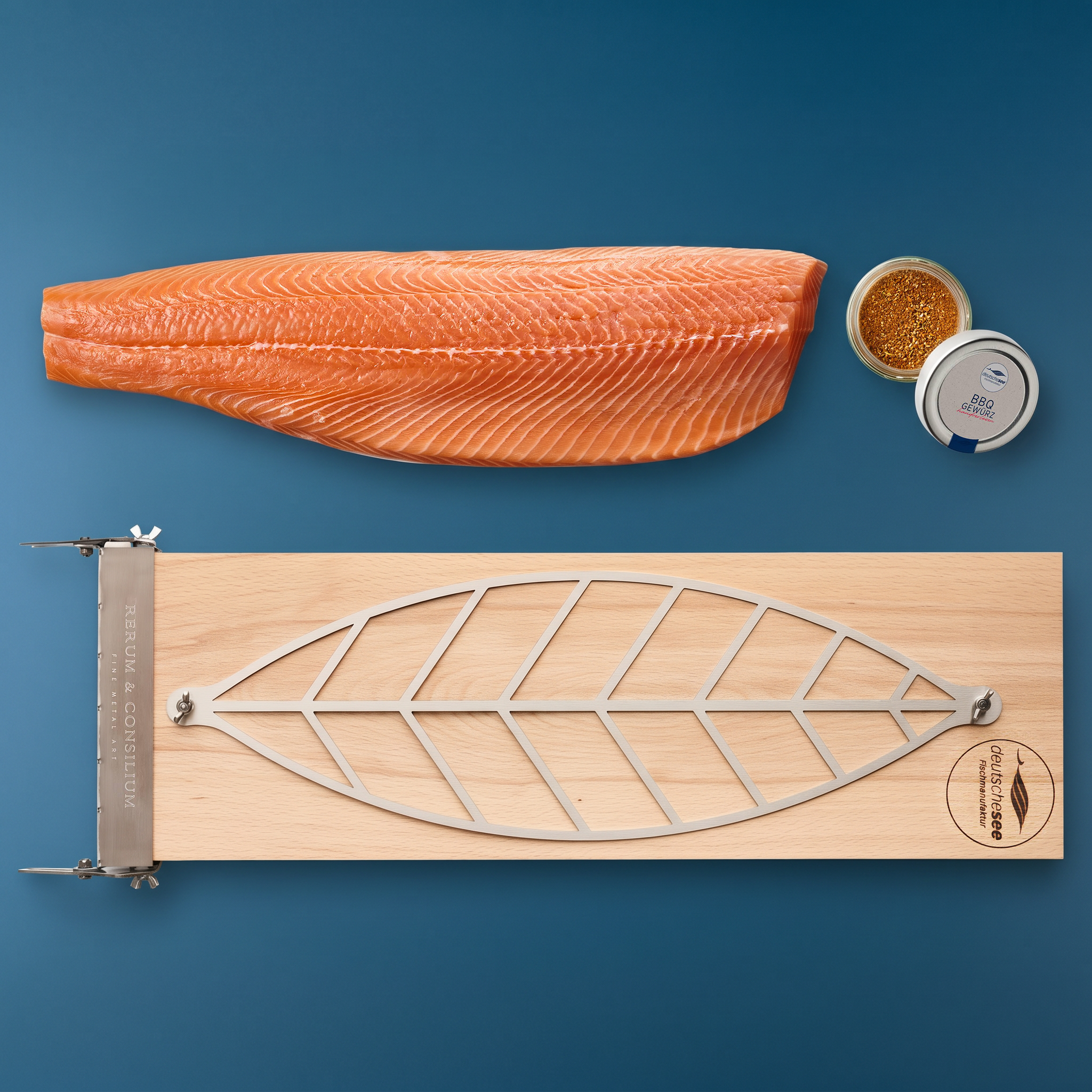 Bundle »Flammlachs« - inkl. Lach, Flammlachsbrett und BBQ-Gewürz - Top-Geschenk