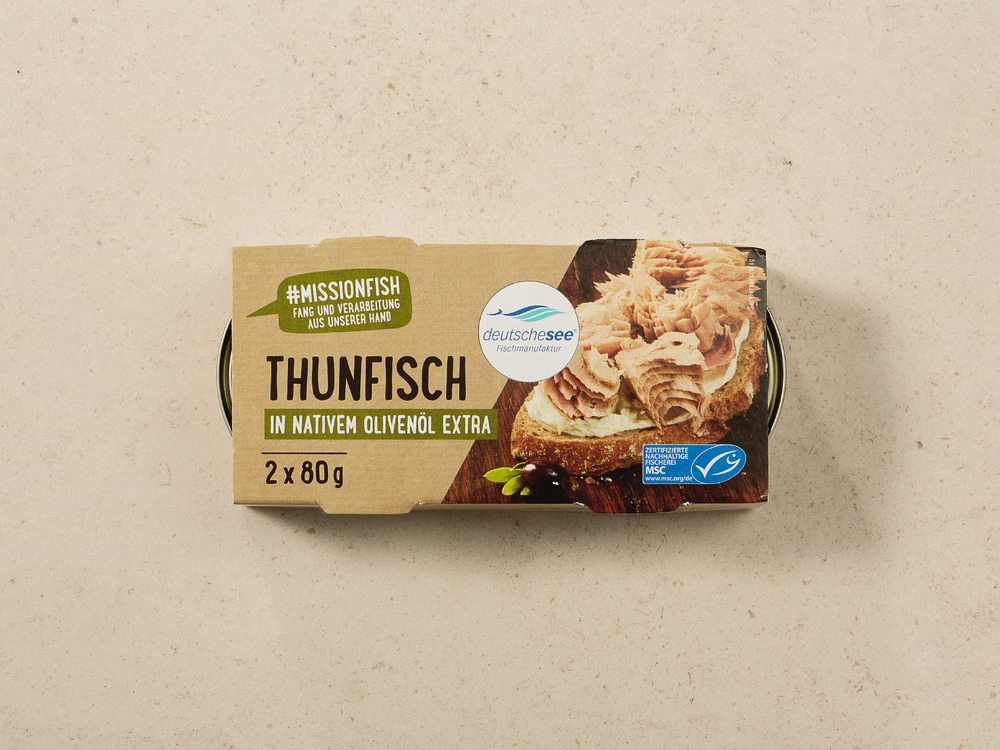 Deutsche See »Thunfisch in Nativem Olivenöl Extra« · 2x 80g