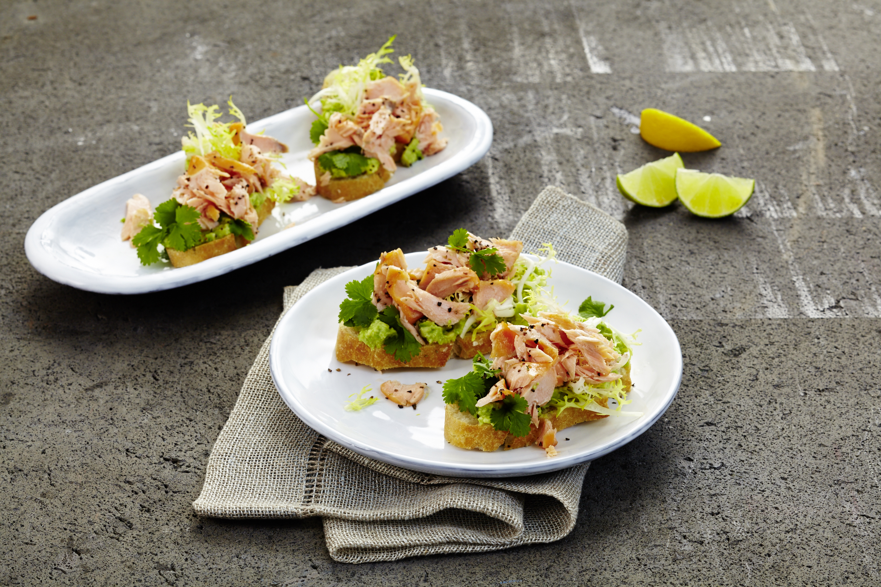 Pulled Salmon Crostini