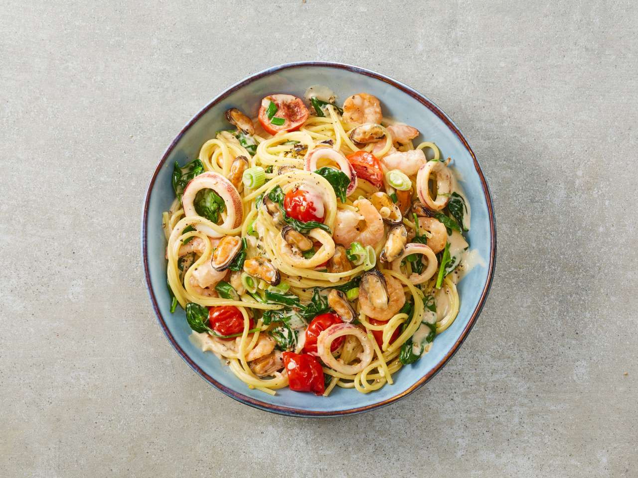 Rezept: Spaghetti Frutti di Mare in Sahnesauce