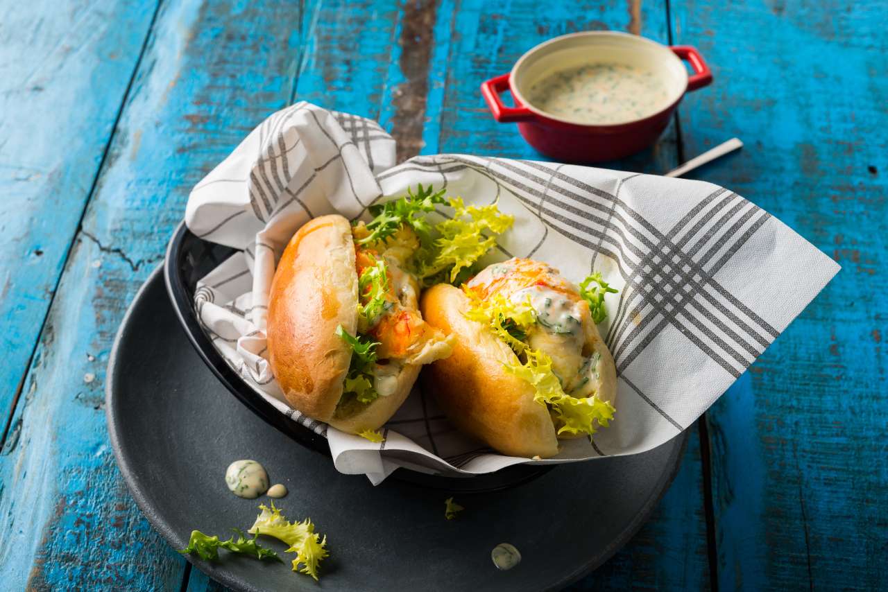 Gegrillte Languste im Brioche-Bun