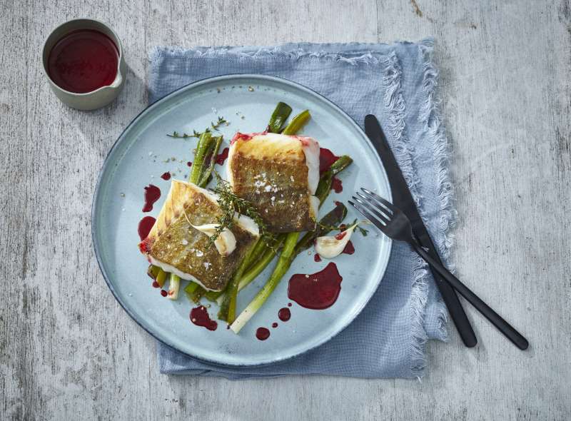 Skrei mit Rote-Bete-Jus & Lauch