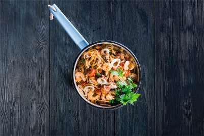 One Pot Pasta mit Frutti di Mare
