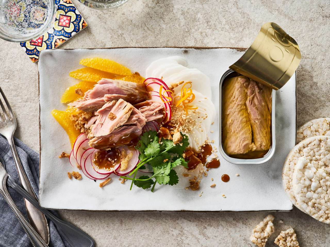 Thunfischfilets mit Orange und Teriyaki