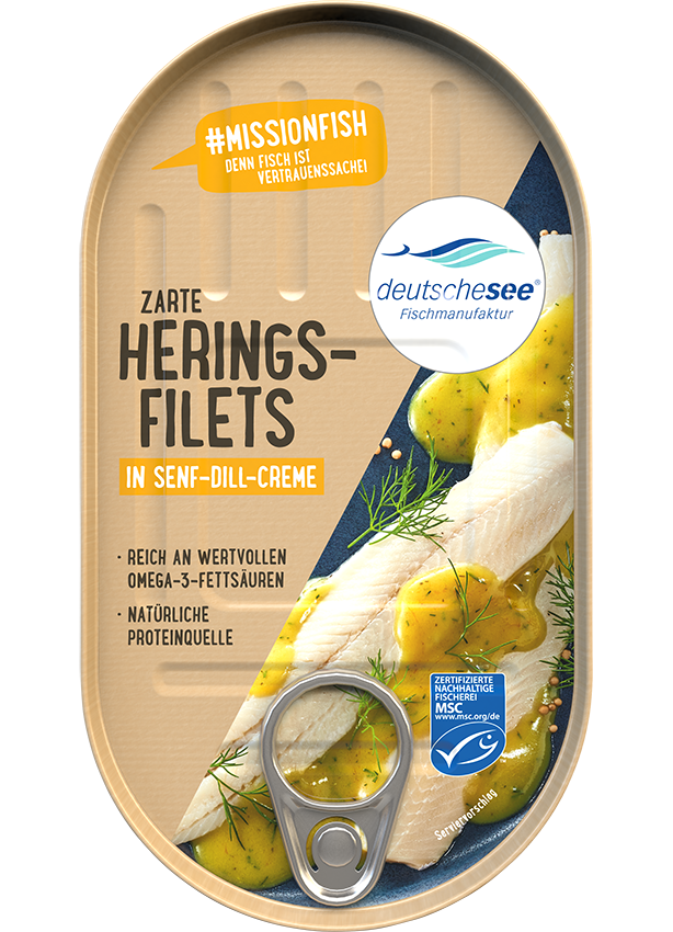 Heringsfilet in Senf-Dill-Creme
