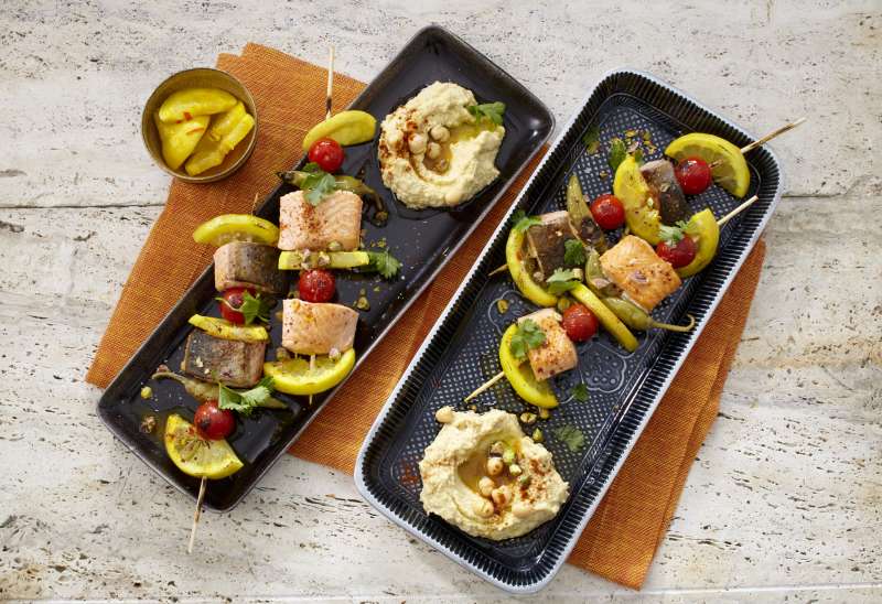 Gegrillte Saiblingsspieße Gegrillte Saiblingsspieße