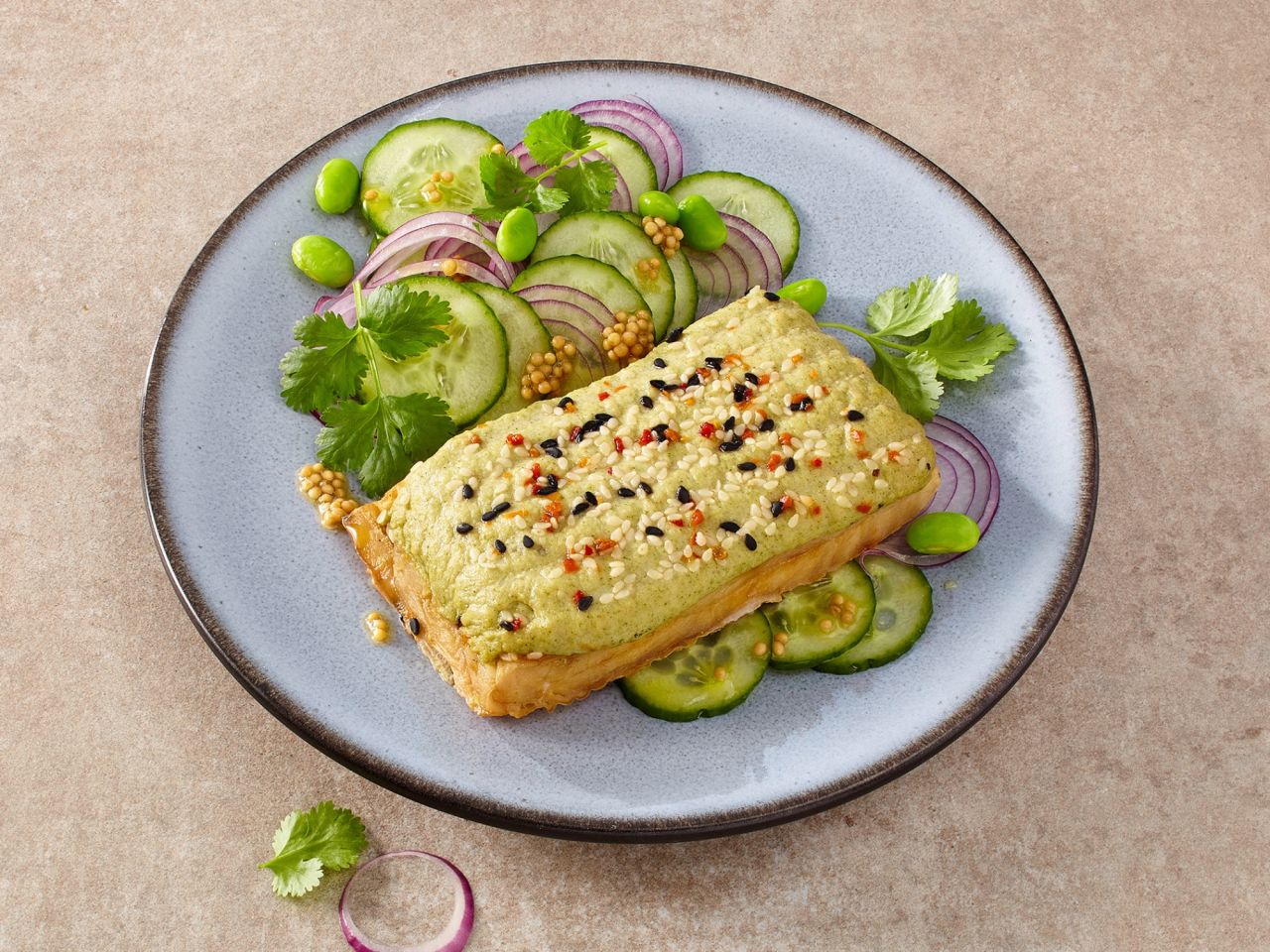 Räucherschnitte "Wasabi-Meerrettich-Sesam"