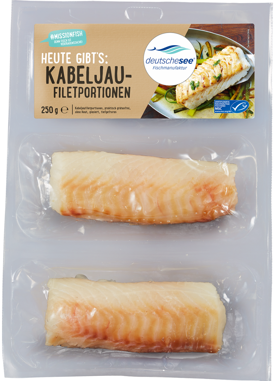 Kabeljaufilet-Portion