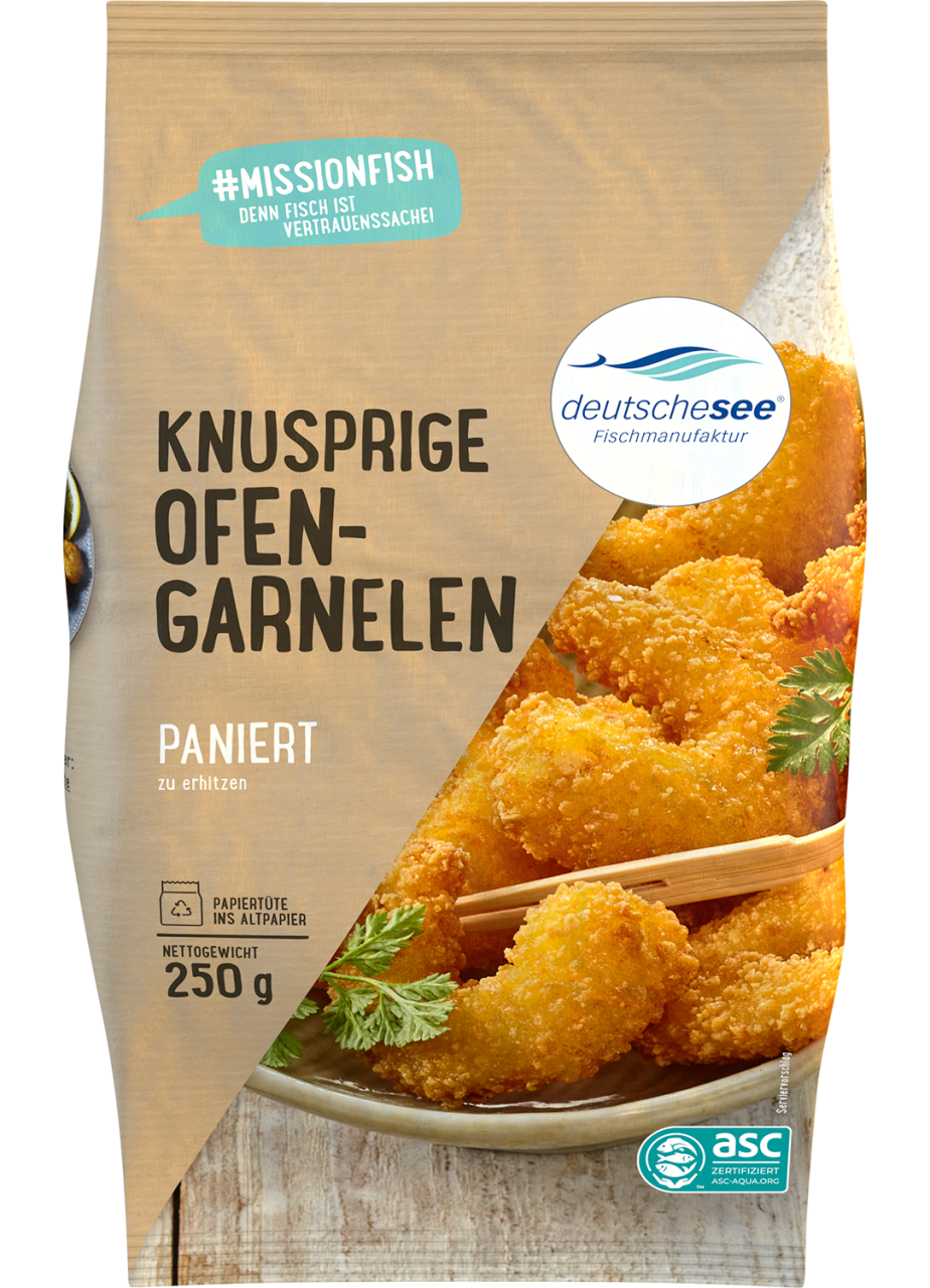 Knusprige Ofen-Garnelen, paniert