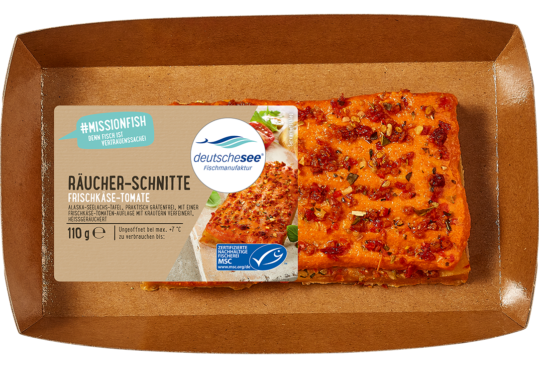 Räucherschnitte "Frischkäse-Tomate"