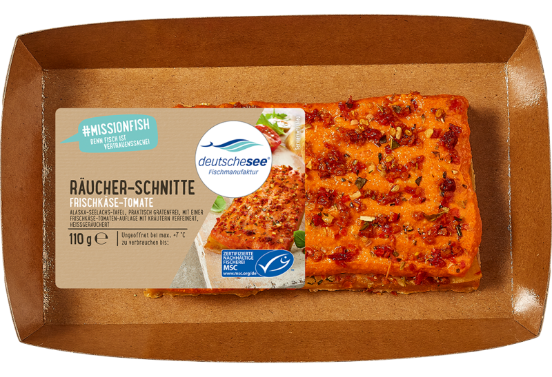 Räucherschnitte "Frischkäse-Tomate"