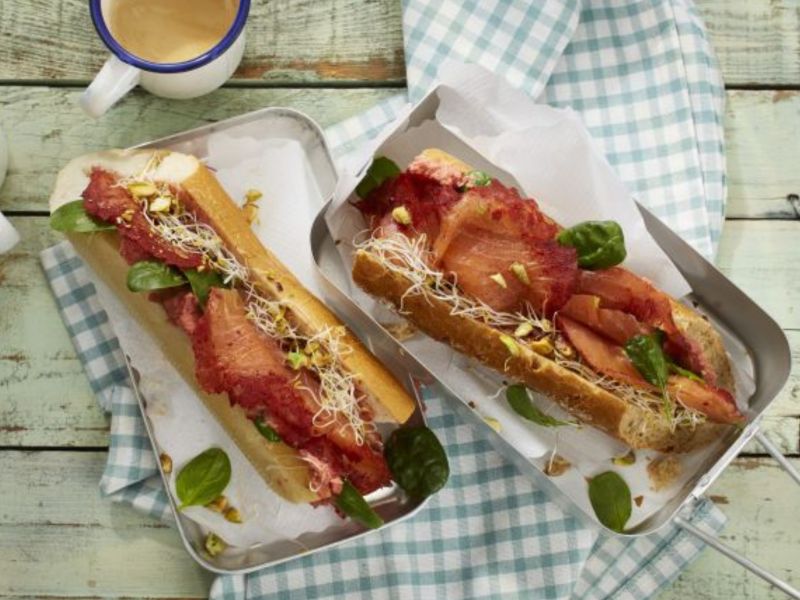 Landbaguette mit Räucherlachs