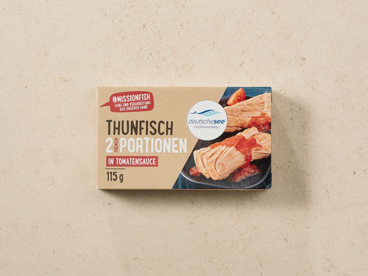Deutsche See »Thunfisch-Filet in Tomatensauce« · 115g Deutsche See »Thunfisch-Filet in Tomatensauce« · 115g