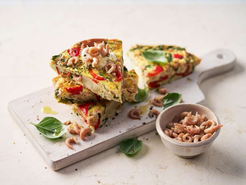 Frittata mit Nordseekrabben