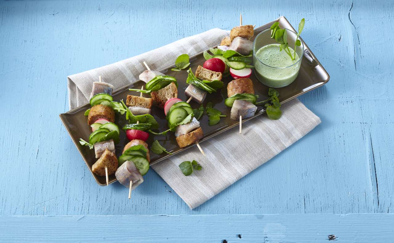 Rezept: Rauchmatjes-Spieße