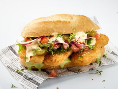 Backfischbrötchen mit Salsa