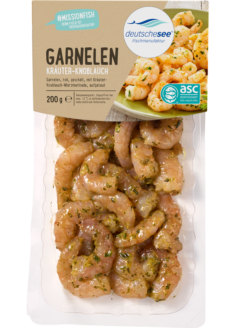 Garnelen in Kräuter-Knoblauch-Ölmarinade