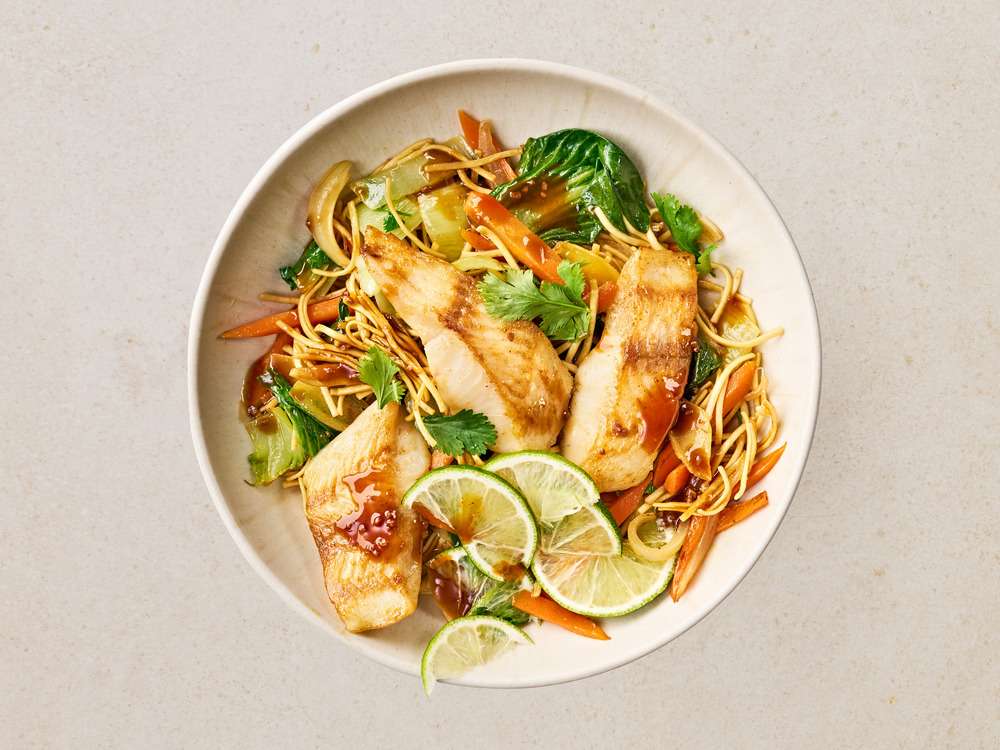 Rezept: Seehechtfilet auf Wokgemüse