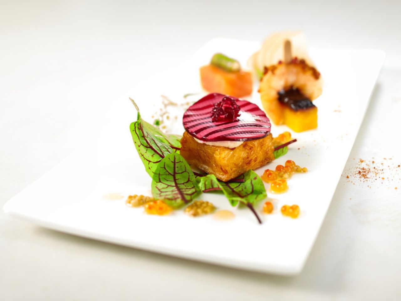 Schwarzer Heilbutt Apfel-Rote Bete-Würfel