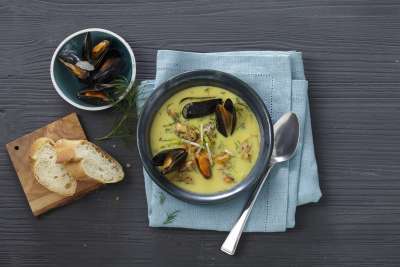 Französische Miesmuschelsuppe