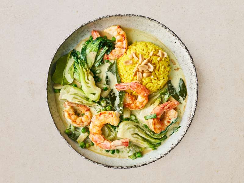 Grünes Thai-Curry mit Garnelen