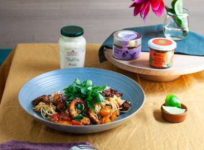 Spaghetti mit krossem Pulpo