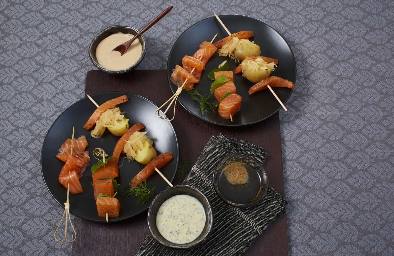 Rezept: Räucherlachs-Spieße