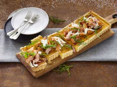 Kürbistarte mit Stremellachs