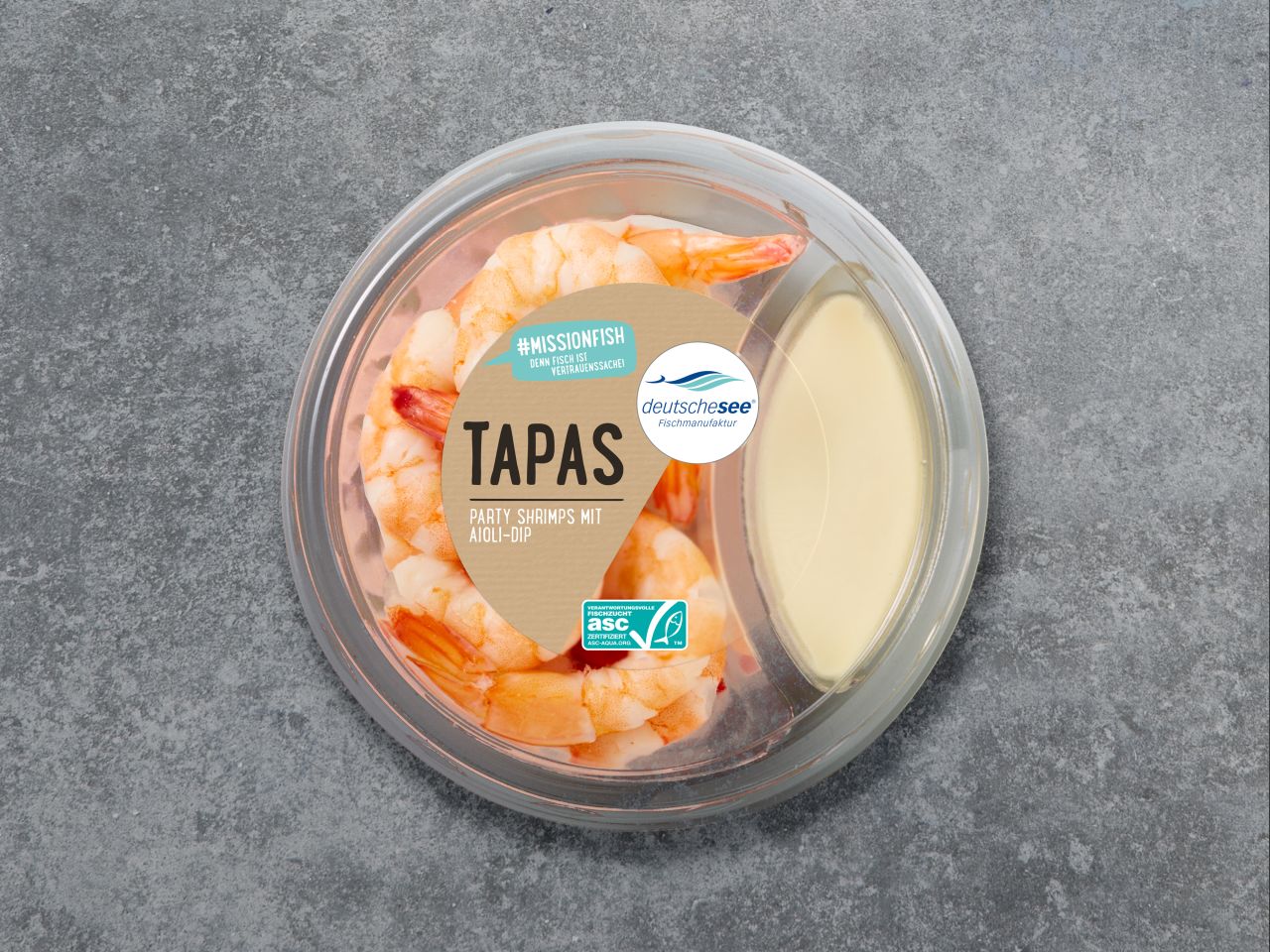 Tapas »Party Shrimps mit Aioli-Dip«