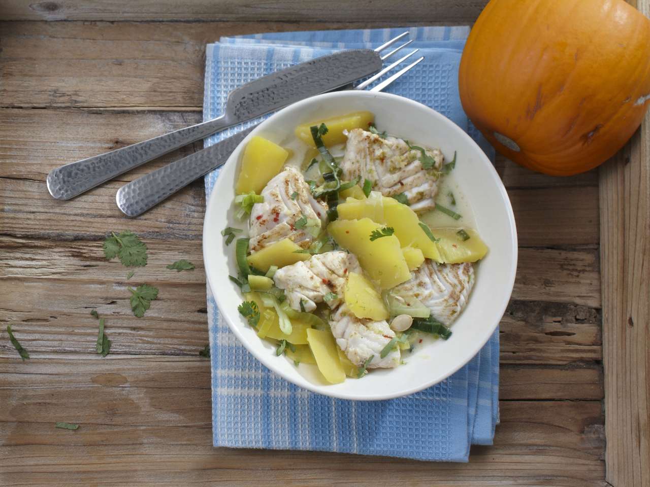 Rezept: Kabeljau auf Kürbis Rezept: Kabeljau auf Kürbis