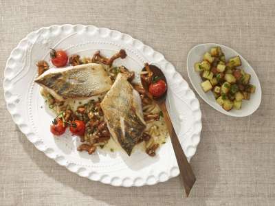 Zanderfilets mit Pilzen und Kräutern