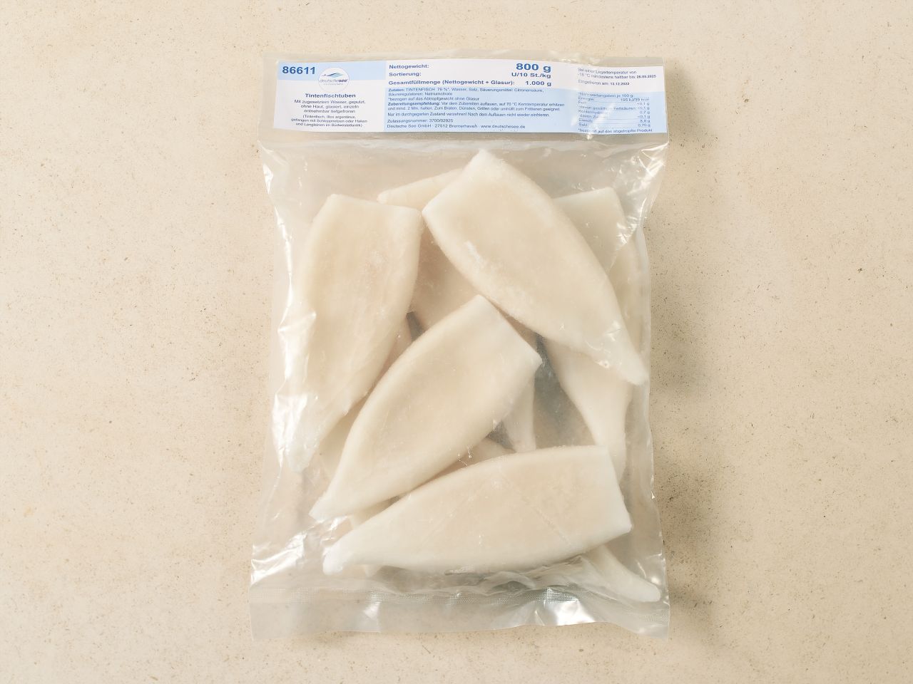 Tintenfischtuben · XL · ca. 10 Stück Tintenfischtuben · XL · ca. 10 Stück