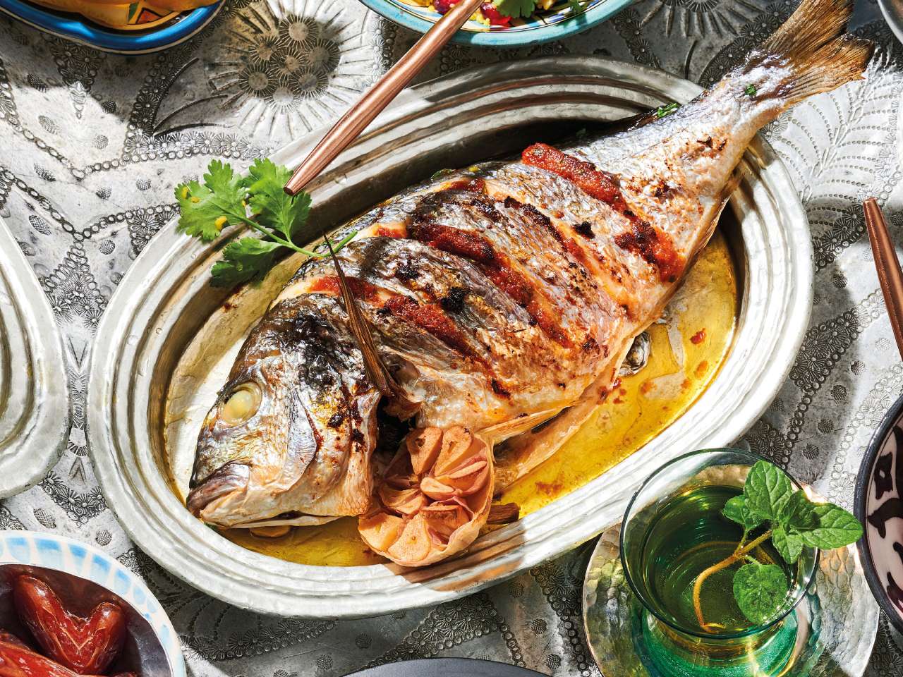 Dorade mit Couscous und Granatapfel