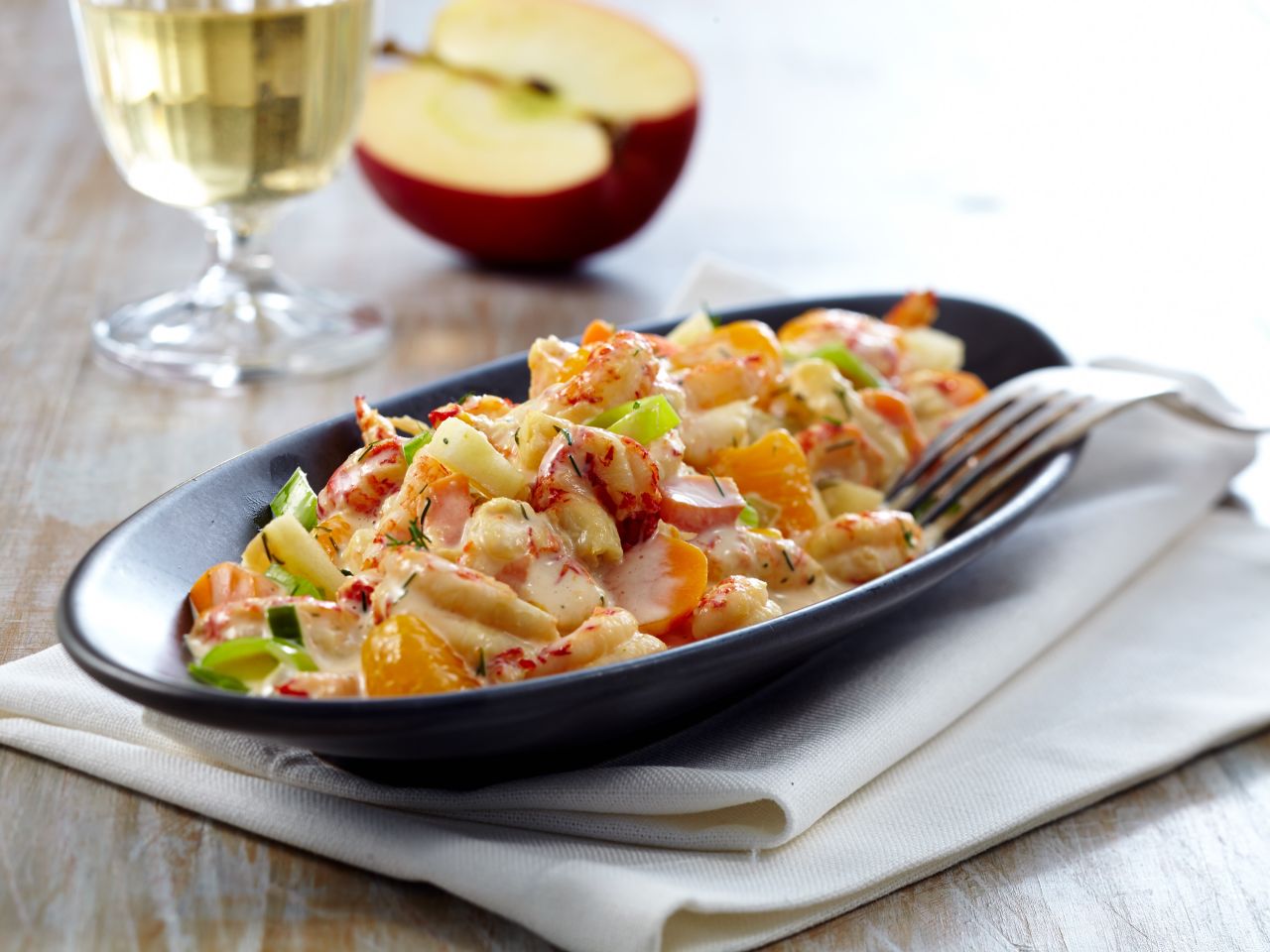 Flusskrebscocktail mit Calvados Flusskrebscocktail mit Calvados