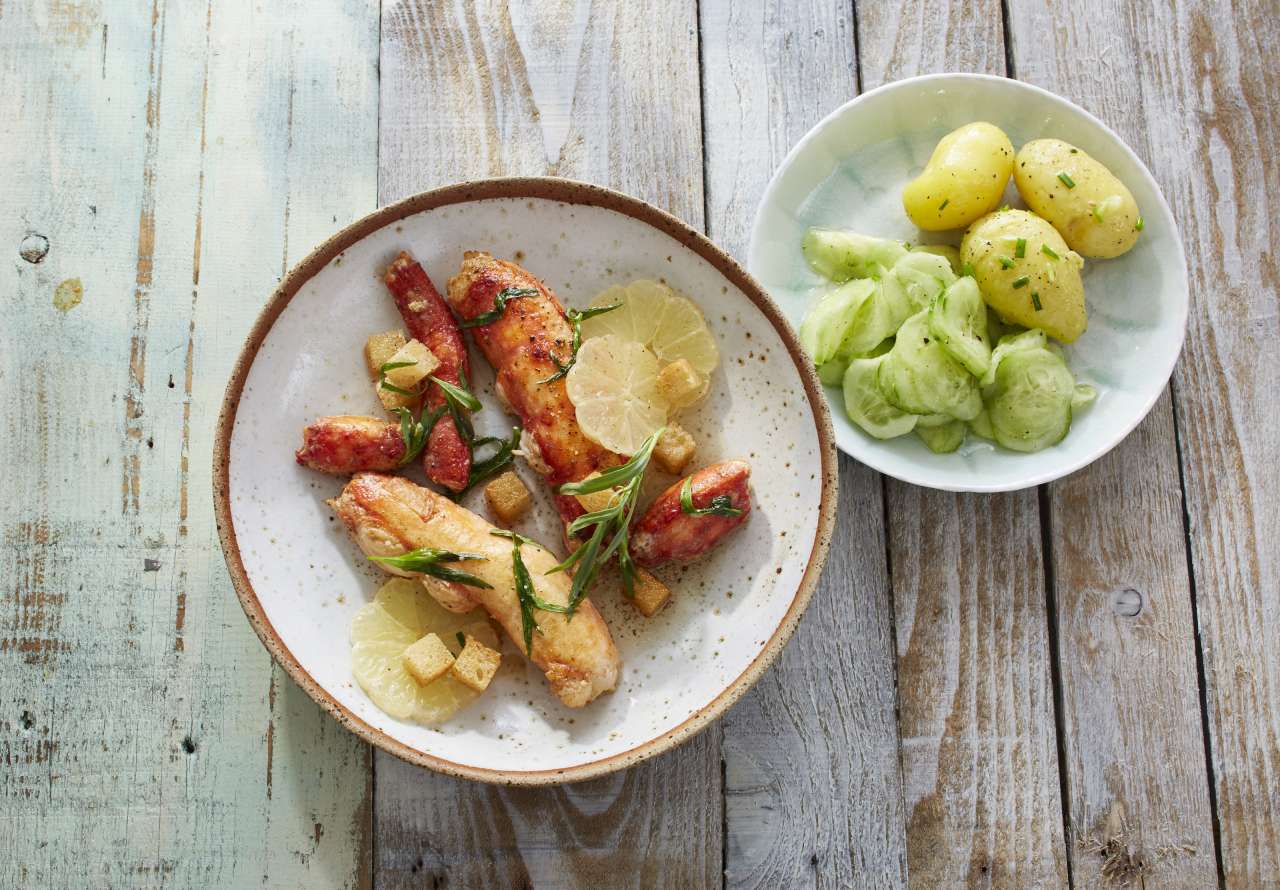 Rezept: Königskrabbe in Zitronen-Estragon-Butter Rezept: Königskrabbe in Zitronen-Estragon-Butter