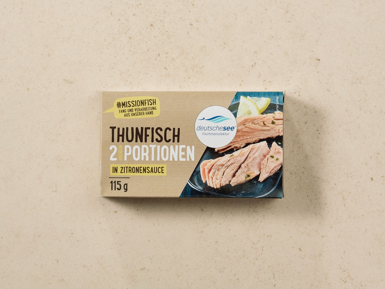 Deutsche See »Thunfisch-Filet in Zitronensauce« · 115g  Deutsche See »Thunfisch-Filet in Zitronensauce« · 115g