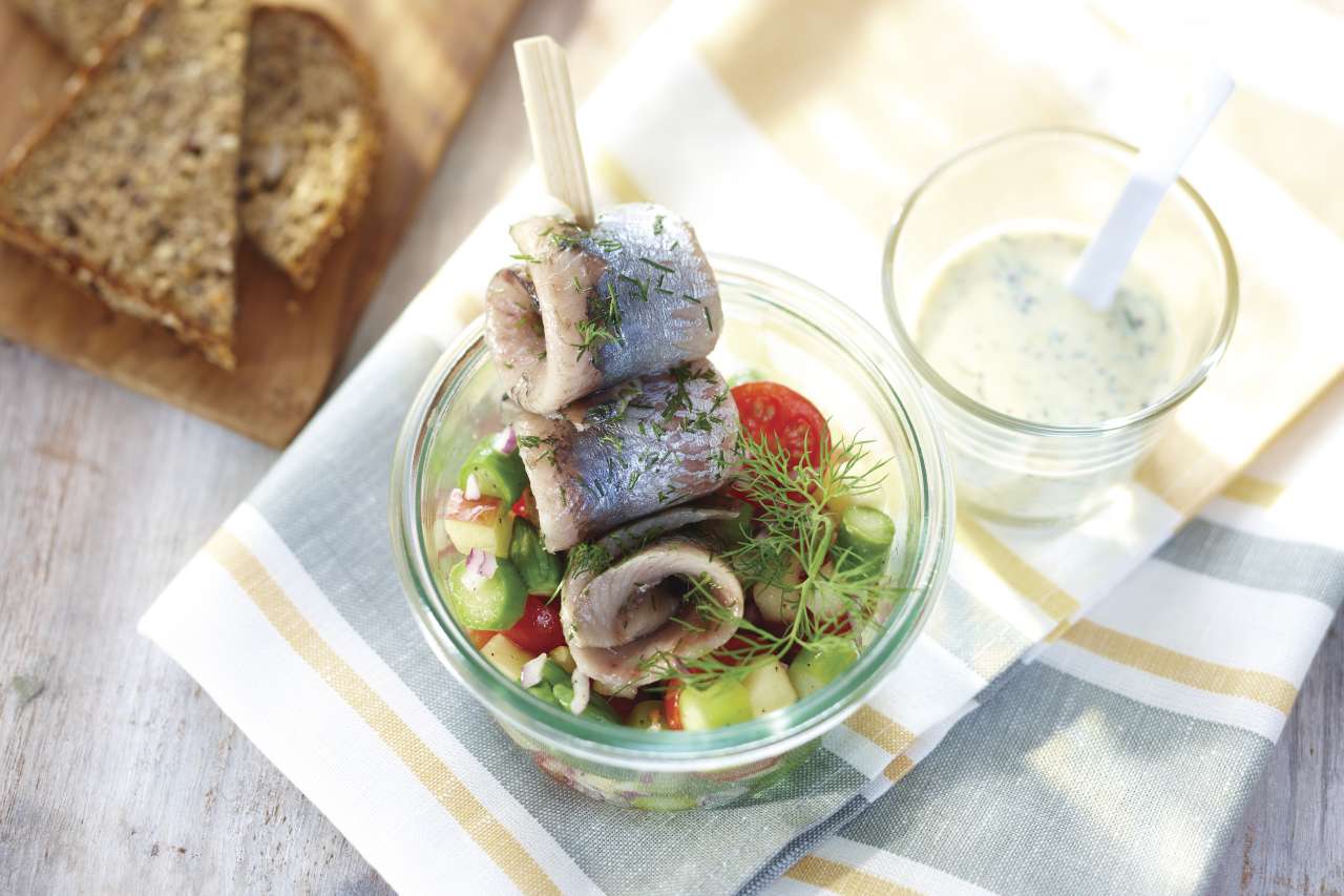 Rezept: Primtjes®-Spieße auf Spargelsalat
