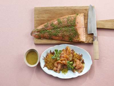 Graved Lachs mit Honig-Senf-Sauce