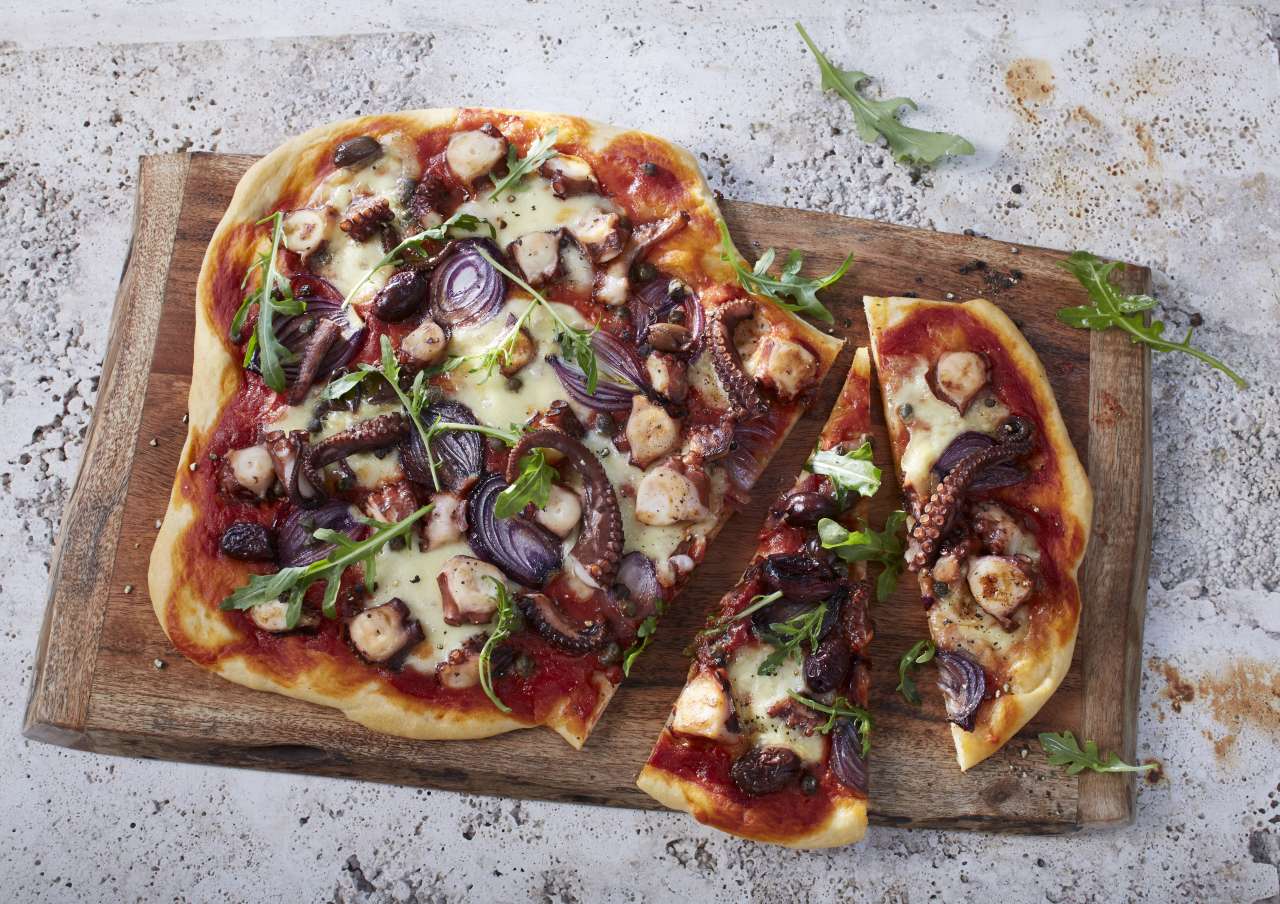 Mediterrane Pulpo-Pizza