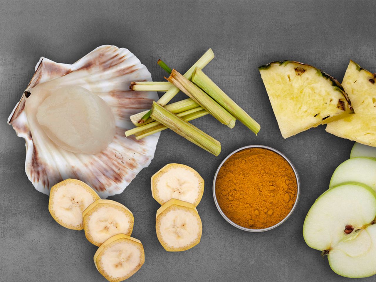 Jakobsmuschel & Früchte Jakobsmuschel & Früchte