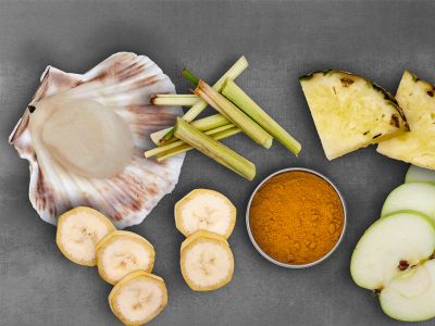 Jakobsmuschel & Früchte Jakobsmuschel & Früchte