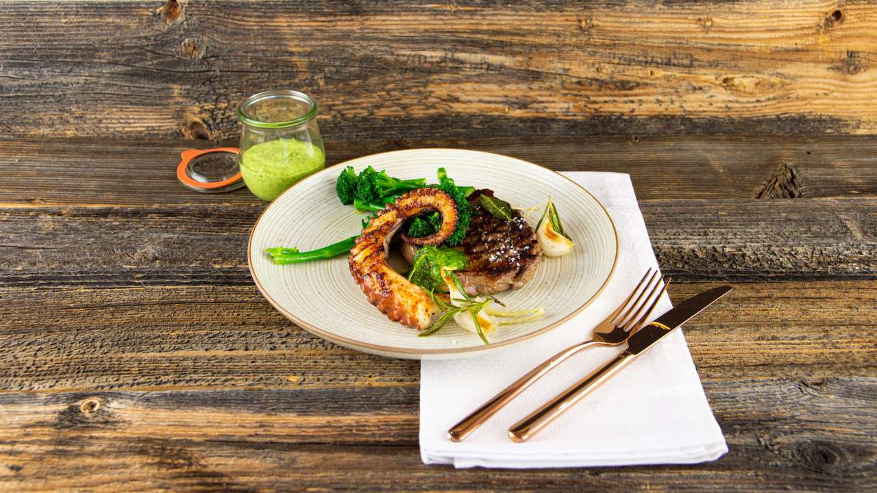 Rezept: Surf & Turf mit Pulpo