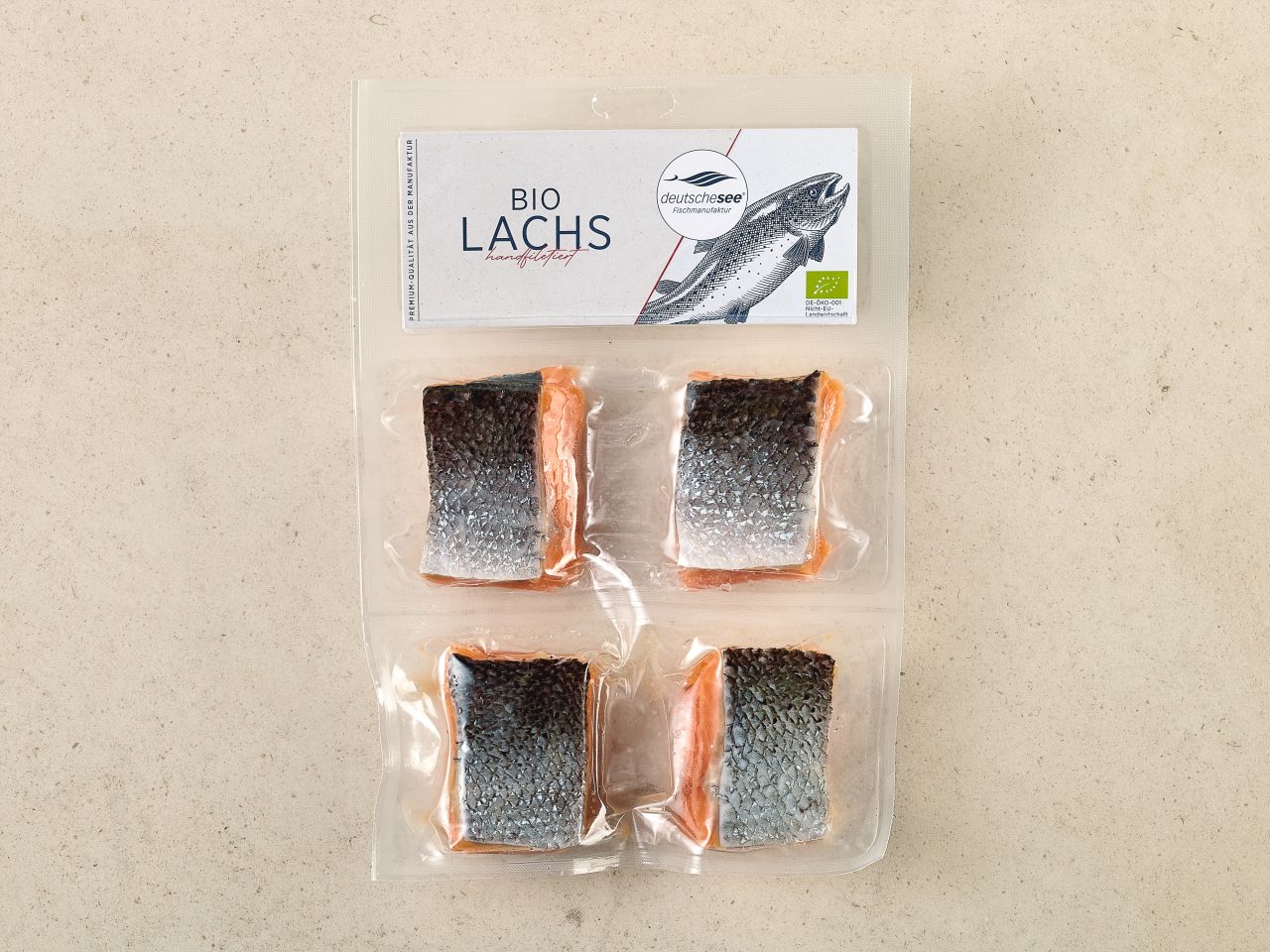 Bio-Lachs · Handfiletierte Portionen · TK Bio-Lachs · Handfiletierte Portionen · TK