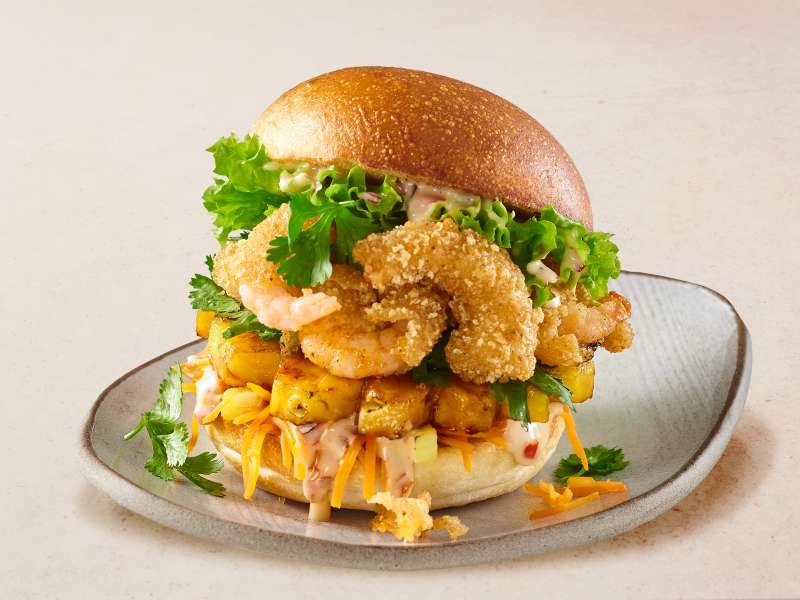 Garnelen-Burger Hawaii Style