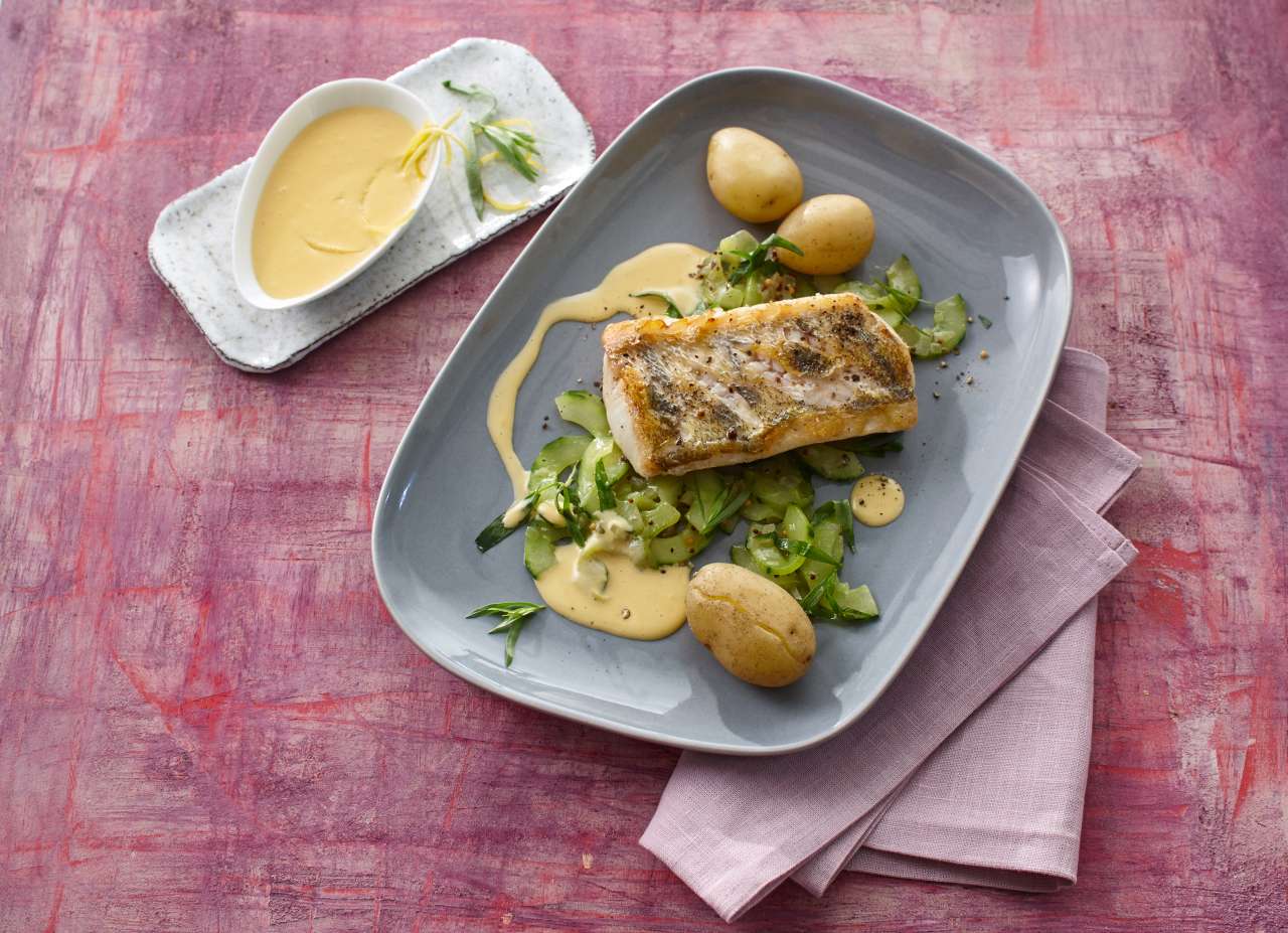 Rezept: Zander mit Estragongurken Rezept: Zander mit Estragongurken