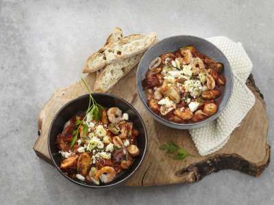 Meeresfrüchte mit Feta überbacken